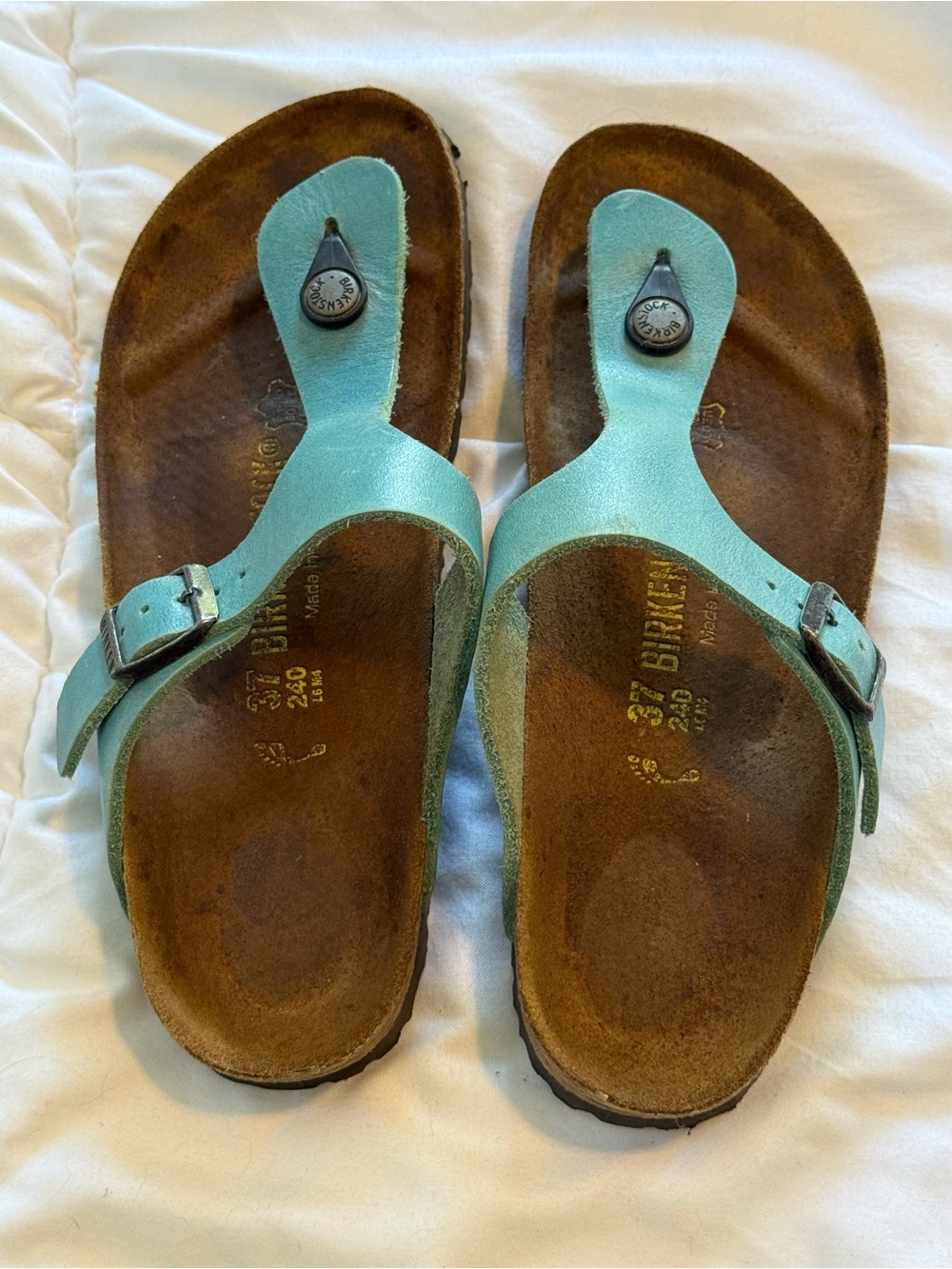 Birkenstock Gizeh Women's Thong Sandals in Teal size 37 ladies
